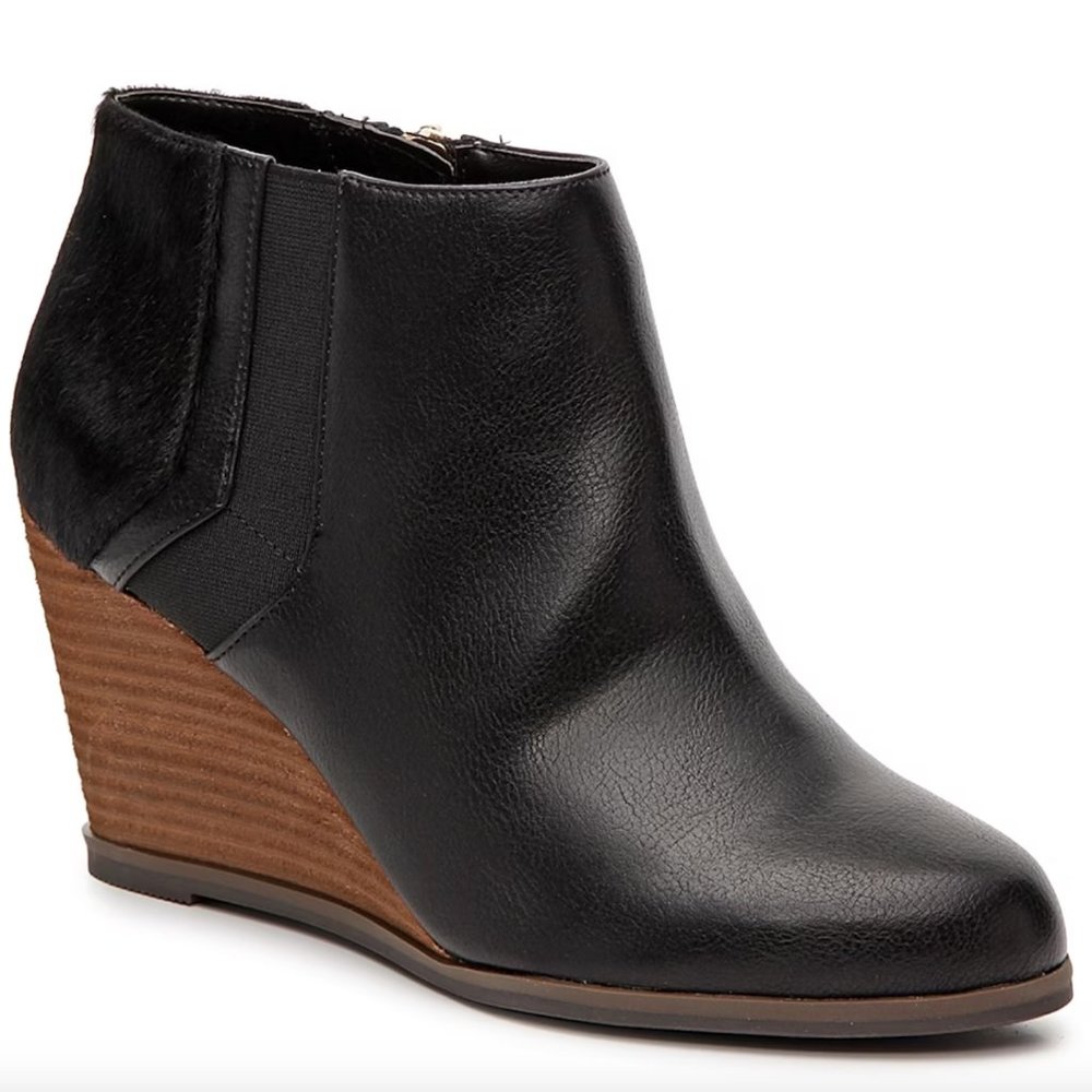 Dr. Scholl's Black Patch Wedge Bootie